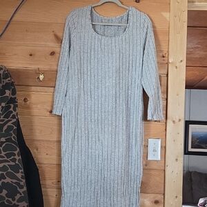 SHEIN Light Gray Long Sleeve Dress